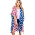 Loose American Flag Printed Kimono Cover Up #Printed #Batwing Sleeve #Flag